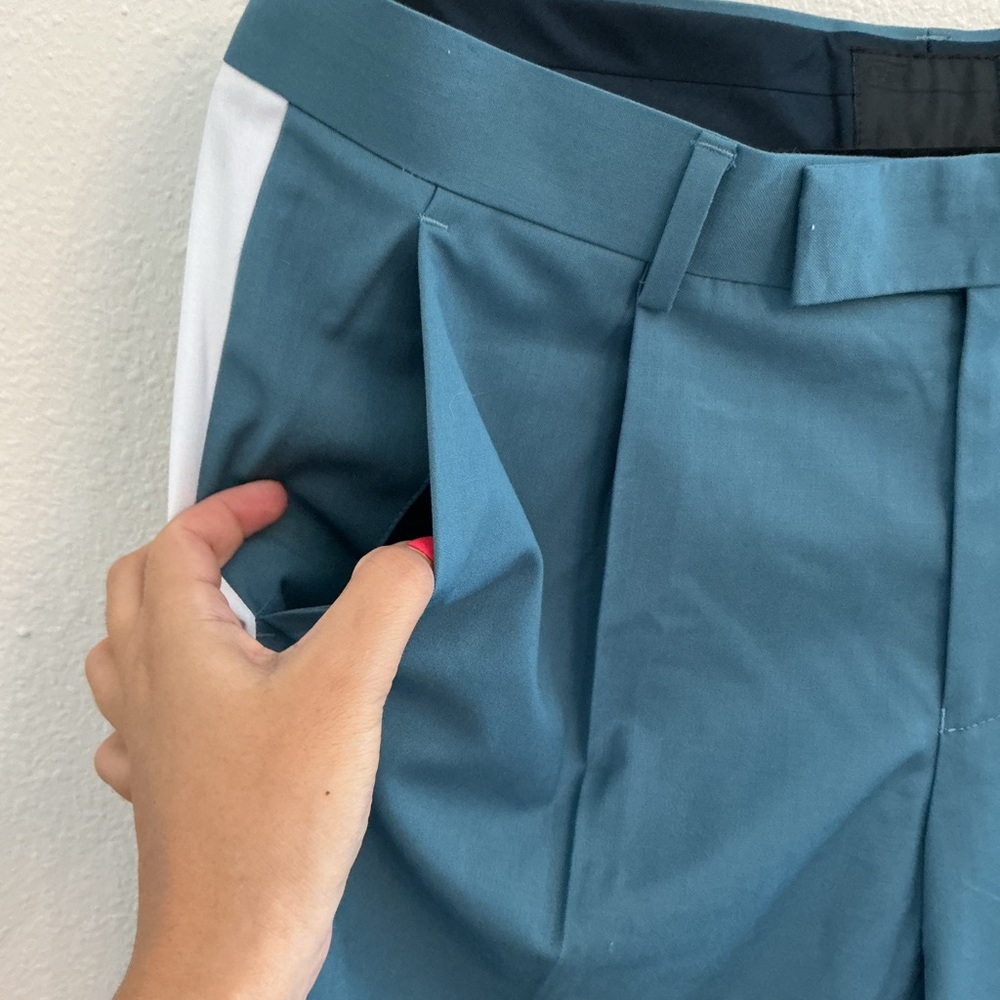 ASOS Men’s Dress Pants Teal Side Stripe Slim Fit 34x30 NWT - Picture 5 of 11
